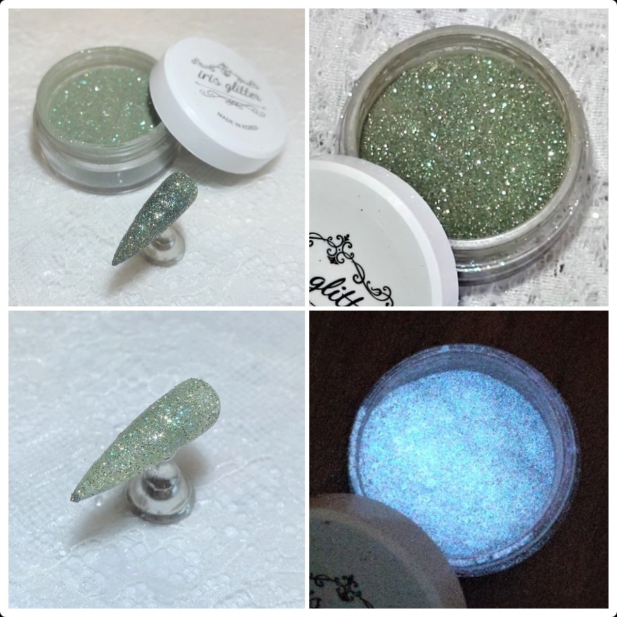 Iris Luminous glitter Dark Smoke Khaki Crystal (5~10g)